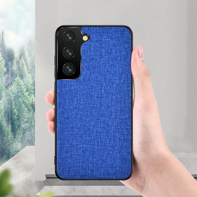 For Samsung Galaxy S21 FE Shockproof Cloth Texture PC + TPU Protective Case(Style Blue)