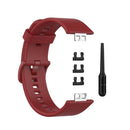 For Huawei Watch Fit Protective Silicone Case + Silicone Watch Band Kit(Wine Red)