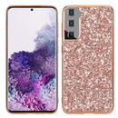 For Samsung Galaxy S21 FE Glitter Powder Shockproof TPU Protective Case(Rose Gold)