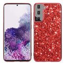 For Samsung Galaxy S21 FE Glitter Powder Shockproof TPU Protective Case(Red)