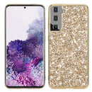 For Samsung Galaxy S21 FE Glitter Powder Shockproof TPU Protective Case(Gold)