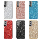 For Samsung Galaxy S21 FE Glitter Powder Shockproof TPU Protective Case(Black)