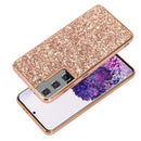 For Samsung Galaxy S21 FE Glitter Powder Shockproof TPU Protective Case(Blue)