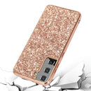 For Samsung Galaxy S21 FE Glitter Powder Shockproof TPU Protective Case(Blue)