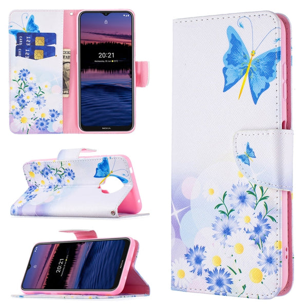 For Nokia G20 / G10 Colored Drawing Pattern Horizontal Flip Leather Case with Holder & Card Slots & Wallet(Butterfly Love)