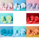 8 in 1 Different Sizes Geometric Cube Solid Color Photography Photo Background Table Shooting Foam Props (Black)