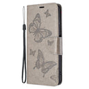 For Nokia G20 / G10 Embossing Two Butterflies Pattern Horizontal Flip PU Leather Case with Holder & Card Slot & Wallet & Lanyard(Grey)