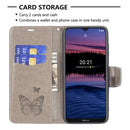For Nokia G20 / G10 Embossing Two Butterflies Pattern Horizontal Flip PU Leather Case with Holder & Card Slot & Wallet & Lanyard(Grey)