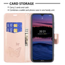 For Nokia G20 / G10 Embossing Two Butterflies Pattern Horizontal Flip PU Leather Case with Holder & Card Slot & Wallet & Lanyard(Rose Gold)