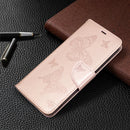 For Nokia G20 / G10 Embossing Two Butterflies Pattern Horizontal Flip PU Leather Case with Holder & Card Slot & Wallet & Lanyard(Rose Gold)