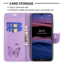 For Nokia G20 / G10 Embossing Two Butterflies Pattern Horizontal Flip PU Leather Case with Holder & Card Slot & Wallet & Lanyard(Purple)