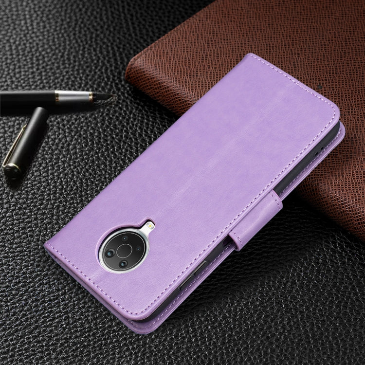 For Nokia G20 / G10 Embossing Two Butterflies Pattern Horizontal Flip PU Leather Case with Holder & Card Slot & Wallet & Lanyard(Purple)