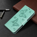 For Nokia G20 / G10 Embossing Two Butterflies Pattern Horizontal Flip PU Leather Case with Holder & Card Slot & Wallet & Lanyard(Green)