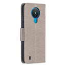 For Nokia 1.4 Embossing Two Butterflies Pattern Horizontal Flip PU Leather Case with Holder & Card Slot & Wallet & Lanyard(Grey)