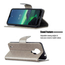 For Nokia 1.4 Embossing Two Butterflies Pattern Horizontal Flip PU Leather Case with Holder & Card Slot & Wallet & Lanyard(Grey)