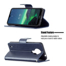 For Nokia 1.4 Embossing Two Butterflies Pattern Horizontal Flip PU Leather Case with Holder & Card Slot & Wallet & Lanyard(Dark Blue)