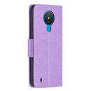 For Nokia 1.4 Embossing Two Butterflies Pattern Horizontal Flip PU Leather Case with Holder & Card Slot & Wallet & Lanyard(Purple)