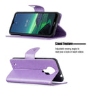 For Nokia 1.4 Embossing Two Butterflies Pattern Horizontal Flip PU Leather Case with Holder & Card Slot & Wallet & Lanyard(Purple)