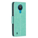 For Nokia 1.4 Embossing Two Butterflies Pattern Horizontal Flip PU Leather Case with Holder & Card Slot & Wallet & Lanyard(Green)