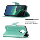 For Nokia 1.4 Embossing Two Butterflies Pattern Horizontal Flip PU Leather Case with Holder & Card Slot & Wallet & Lanyard(Green)