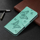 For Nokia 1.4 Embossing Two Butterflies Pattern Horizontal Flip PU Leather Case with Holder & Card Slot & Wallet & Lanyard(Green)