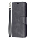 For Nokia 1.4 Retro Lambskin Texture Pure Color Horizontal Flip PU Leather Case with Holder & Card Slots & Wallet & Lanyard(Black)