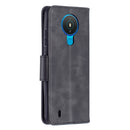 For Nokia 1.4 Retro Lambskin Texture Pure Color Horizontal Flip PU Leather Case with Holder & Card Slots & Wallet & Lanyard(Black)