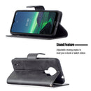 For Nokia 1.4 Retro Lambskin Texture Pure Color Horizontal Flip PU Leather Case with Holder & Card Slots & Wallet & Lanyard(Black)