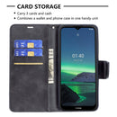 For Nokia 1.4 Retro Lambskin Texture Pure Color Horizontal Flip PU Leather Case with Holder & Card Slots & Wallet & Lanyard(Black)