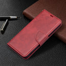 For Samsung Galaxy S21 FE Retro Lambskin Texture Pure Color Horizontal Flip PU Leather Case with Holder & Card Slots & Wallet & Lanyard(Red)