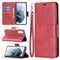 For Samsung Galaxy S21 FE Retro Lambskin Texture Pure Color Horizontal Flip PU Leather Case with Holder & Card Slots & Wallet & Lanyard(Red)