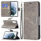 For Samsung Galaxy S21 FE Retro Lambskin Texture Pure Color Horizontal Flip PU Leather Case with Holder & Card Slots & Wallet & Lanyard(Grey)