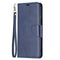 For Samsung Galaxy S21 FE Retro Lambskin Texture Pure Color Horizontal Flip PU Leather Case with Holder & Card Slots & Wallet & Lanyard(Blue)