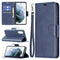 For Samsung Galaxy S21 FE Retro Lambskin Texture Pure Color Horizontal Flip PU Leather Case with Holder & Card Slots & Wallet & Lanyard(Blue)
