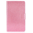 For Samsung Galaxy Tab A7 Lite T220 Glitter Horizontal Flip Leather Case with Holder & Card Slots(Pink)