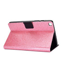 For Samsung Galaxy Tab A7 Lite T220 Glitter Horizontal Flip Leather Case with Holder & Card Slots(Pink)