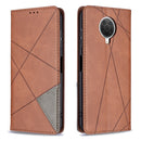 For Nokia G20 / G10 Rhombus Texture Horizontal Flip Magnetic Leather Case with Holder & Card Slots & Wallet(Brown)