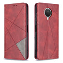 For Nokia G20 / G10 Rhombus Texture Horizontal Flip Magnetic Leather Case with Holder & Card Slots & Wallet(Red)