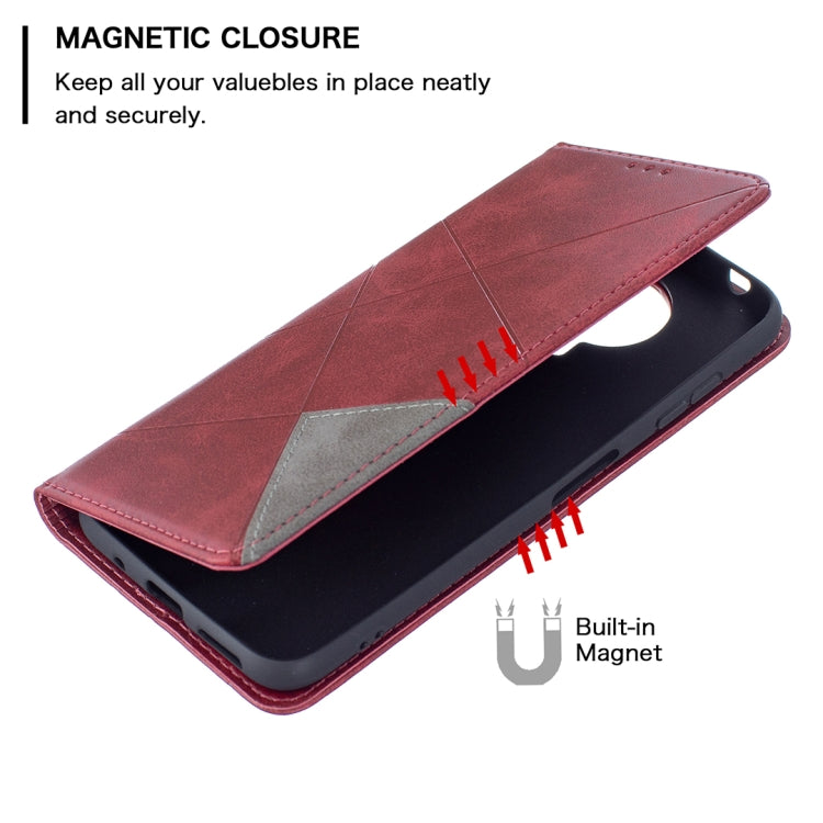 For Nokia G20 / G10 Rhombus Texture Horizontal Flip Magnetic Leather Case with Holder & Card Slots & Wallet(Red)