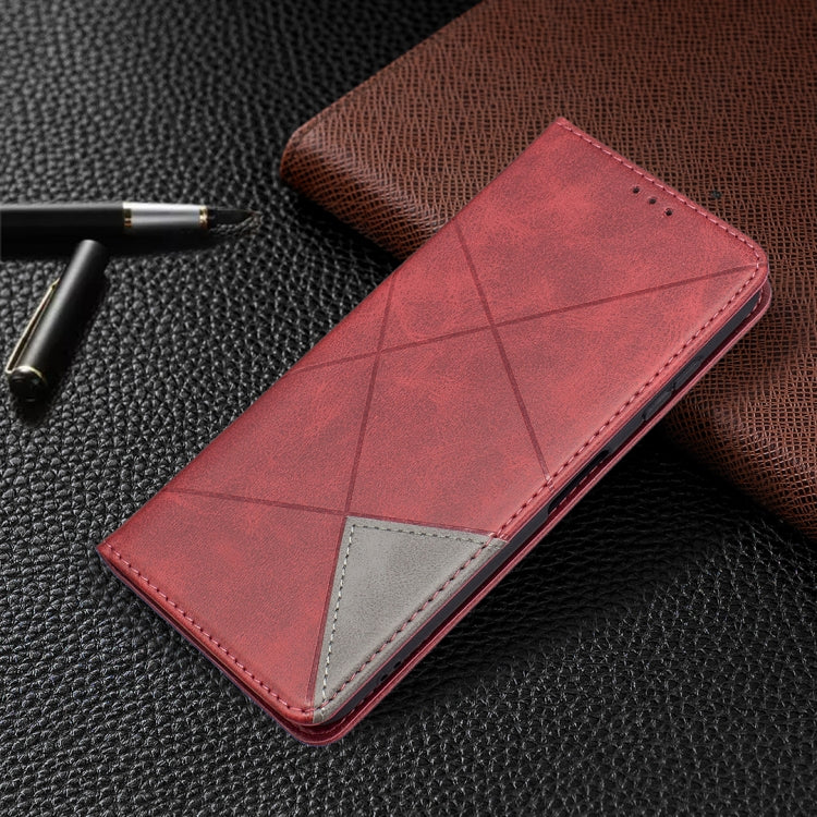 For Nokia G20 / G10 Rhombus Texture Horizontal Flip Magnetic Leather Case with Holder & Card Slots & Wallet(Red)
