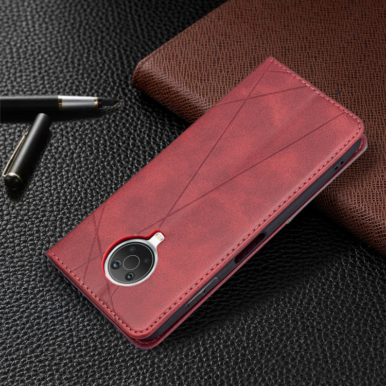 For Nokia G20 / G10 Rhombus Texture Horizontal Flip Magnetic Leather Case with Holder & Card Slots & Wallet(Red)