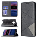 For Nokia G20 / G10 Rhombus Texture Horizontal Flip Magnetic Leather Case with Holder & Card Slots & Wallet(Black)