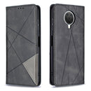 For Nokia G20 / G10 Rhombus Texture Horizontal Flip Magnetic Leather Case with Holder & Card Slots & Wallet(Black)