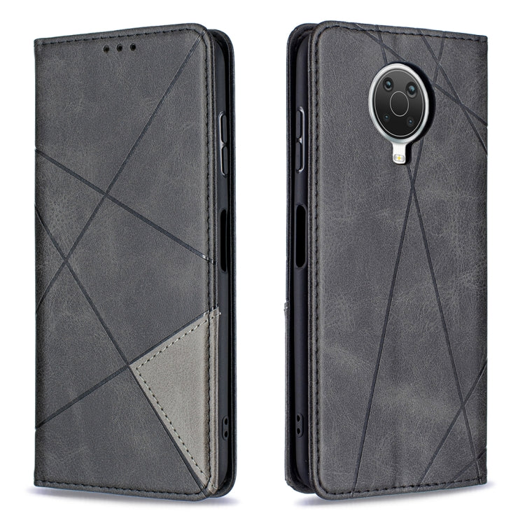 For Nokia G20 / G10 Rhombus Texture Horizontal Flip Magnetic Leather Case with Holder & Card Slots & Wallet(Black)