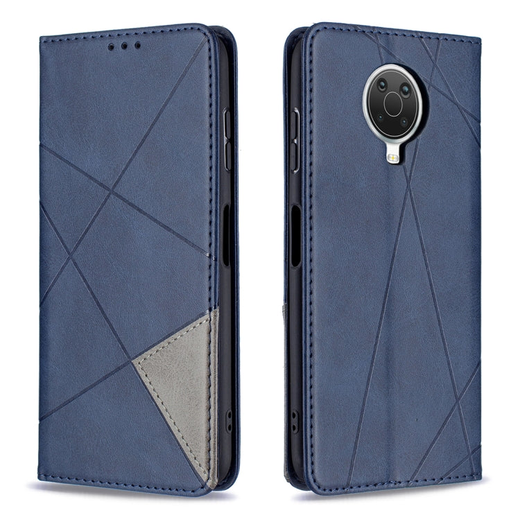 For Nokia G20 / G10 Rhombus Texture Horizontal Flip Magnetic Leather Case with Holder & Card Slots & Wallet(Blue)