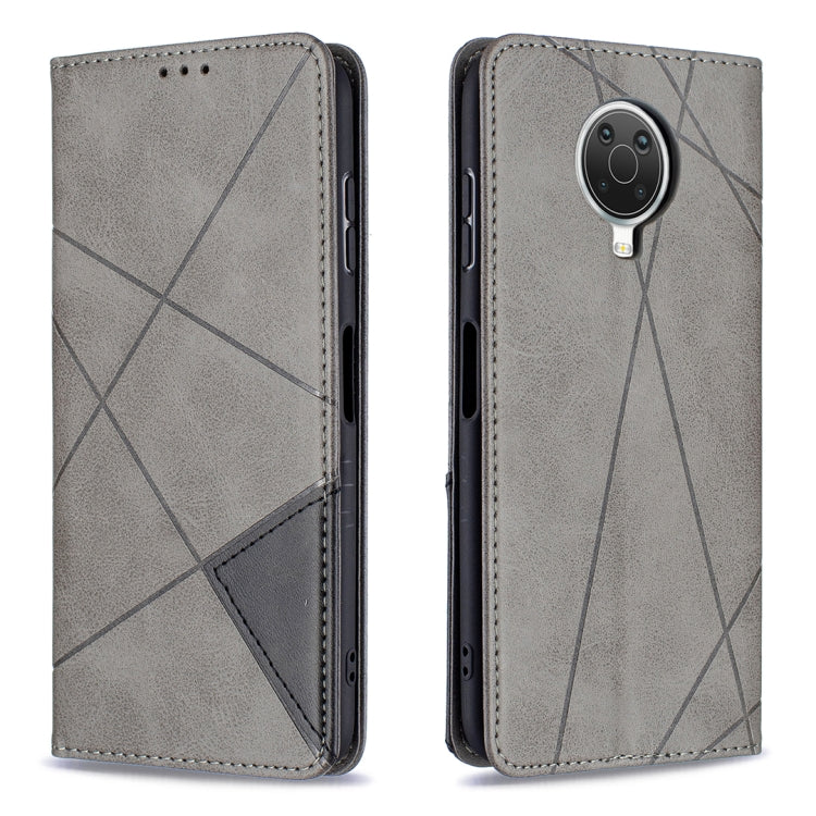 For Nokia G20 / G10 Rhombus Texture Horizontal Flip Magnetic Leather Case with Holder & Card Slots & Wallet(Grey)