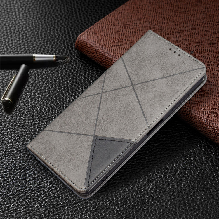 For Nokia G20 / G10 Rhombus Texture Horizontal Flip Magnetic Leather Case with Holder & Card Slots & Wallet(Grey)