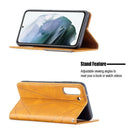 For Samsung Galaxy S21 FE Rhombus Texture Horizontal Flip Magnetic Leather Case with Holder & Card Slots & Wallet(Yellow)