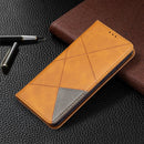 For Samsung Galaxy S21 FE Rhombus Texture Horizontal Flip Magnetic Leather Case with Holder & Card Slots & Wallet(Yellow)