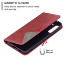 For Samsung Galaxy S21 FE Rhombus Texture Horizontal Flip Magnetic Leather Case with Holder & Card Slots & Wallet(Red)